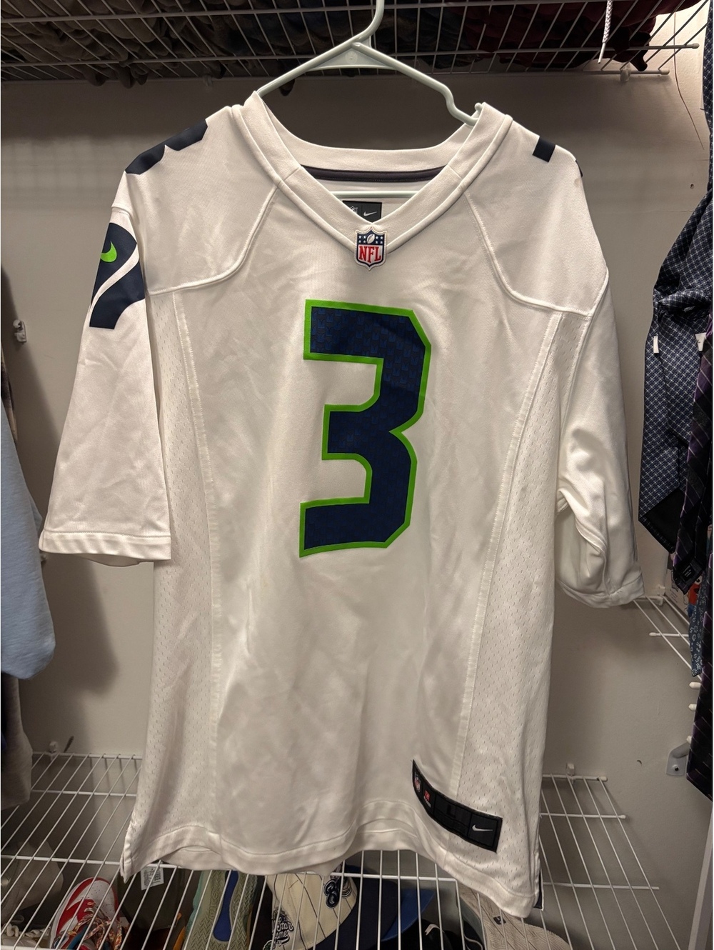 Seattle Seahawks Russell Wilson #3 NFL On Field White Jersey